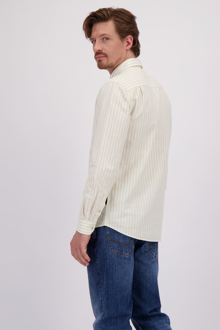 Le dos de Chemise rayée écru et beige - Regular fit de Bluefields pour Hommes