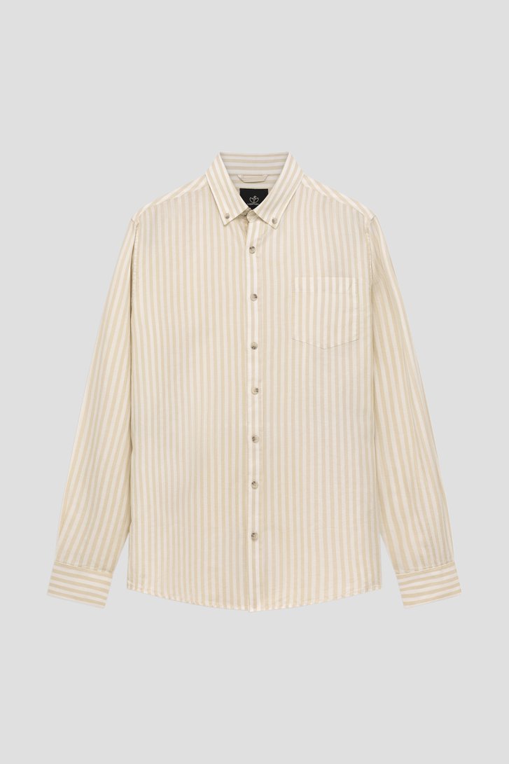 Photo produit 1 de Chemise rayée écru et beige - Regular fit de Bluefields pour Hommes