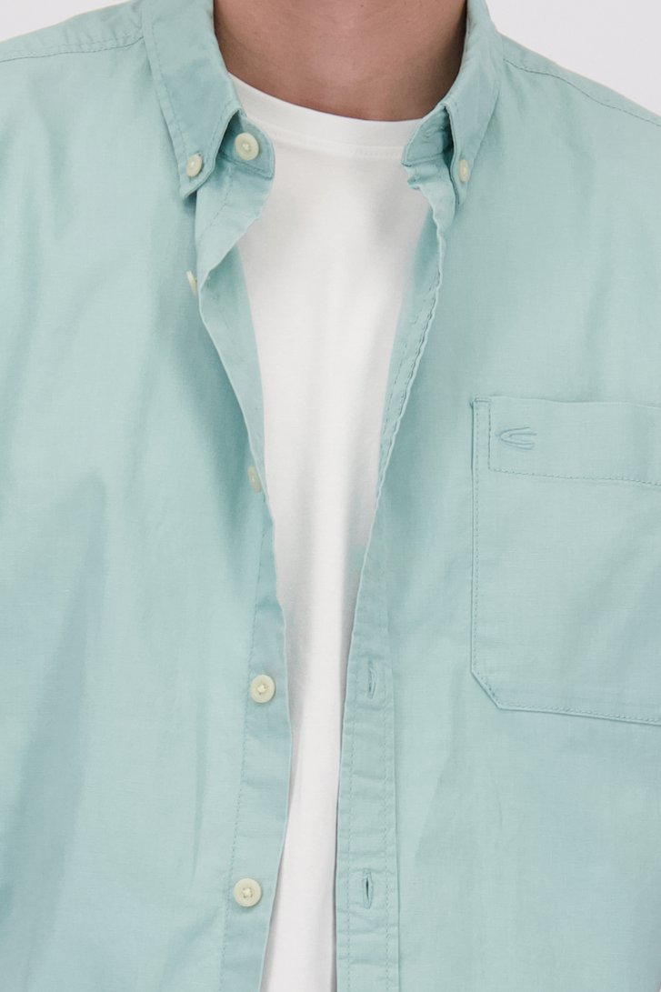 Détail de Chemise turquoise en lin – Regular fit de Camel active pour Hommes