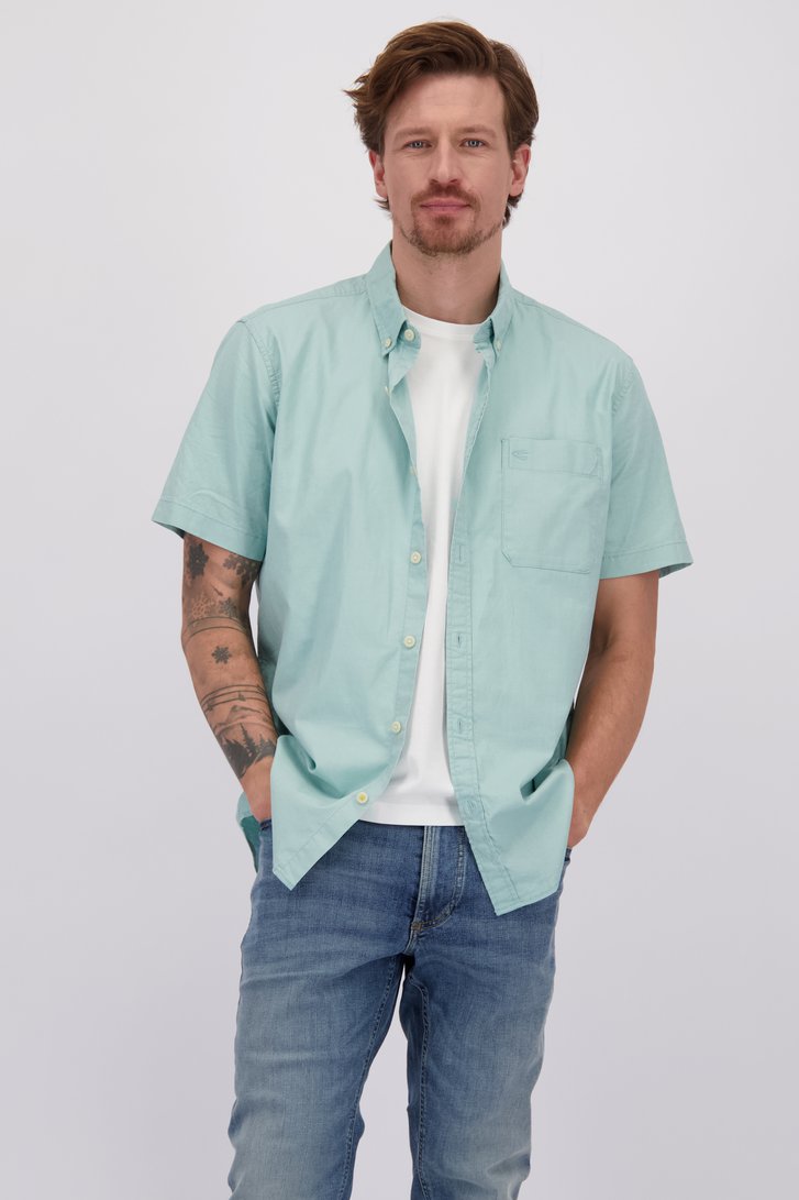 Le devant de Chemise turquoise en lin – Regular fit de Camel active pour Hommes