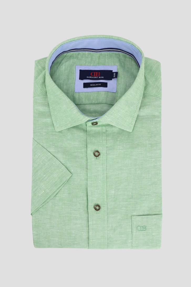 Photo produit 1 de Chemise vert chiné à manches courtes – Regular fit de Dansaert Blue pour Hommes