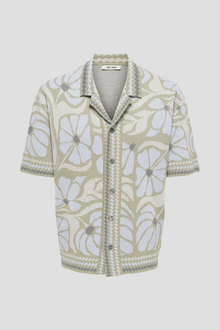 Photo produit 1 de Chemise verte à imprimé floral de Only & Sons pour Hommes