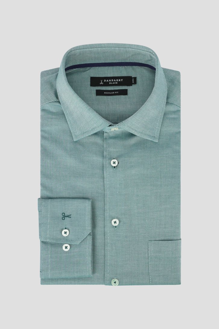 Photo produit 1 de Chemise verte à motif diagonal – Regular fit de Dansaert Black pour Hommes