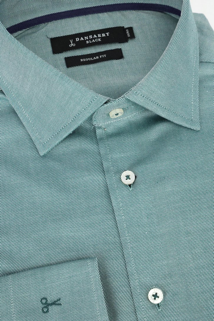 Photo produit 2 de Chemise verte à motif diagonal – Regular fit de Dansaert Black pour Hommes