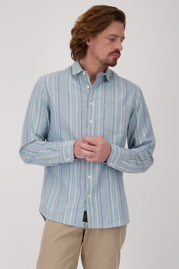 Chemise verte à rayures - Regular fit de Ravøtt pour Hommes