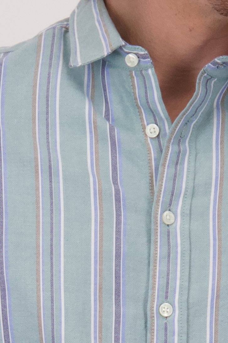 Chemise verte à rayures - Regular fit de Ravøtt pour Hommes