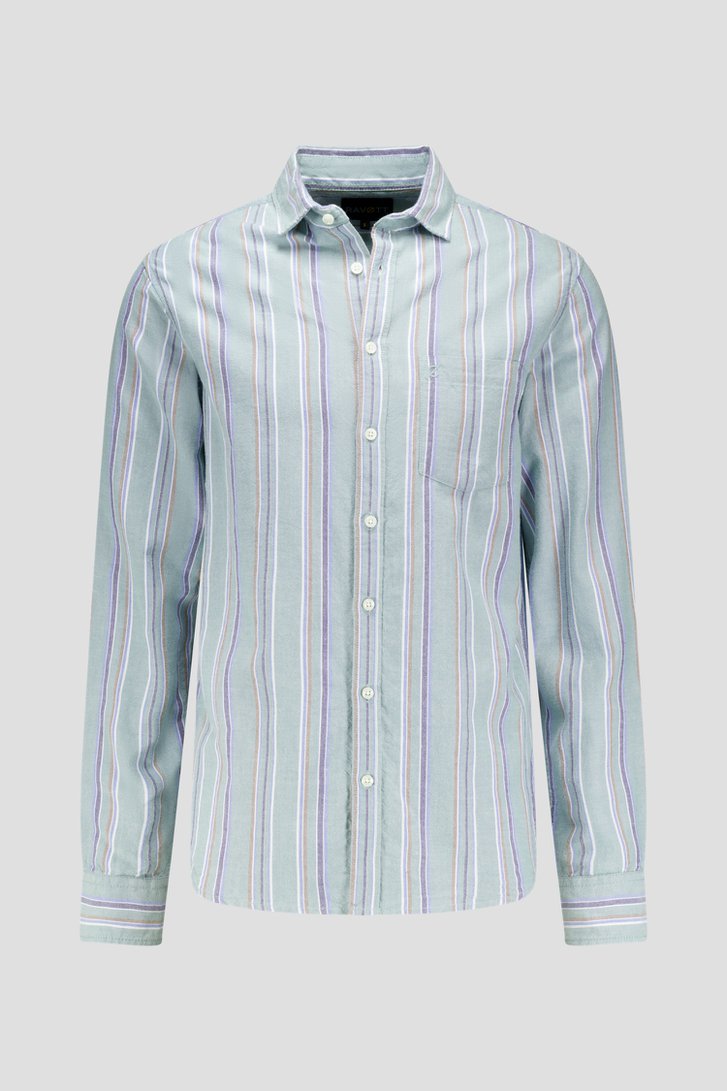 Chemise verte à rayures - Regular fit de Ravøtt pour Hommes