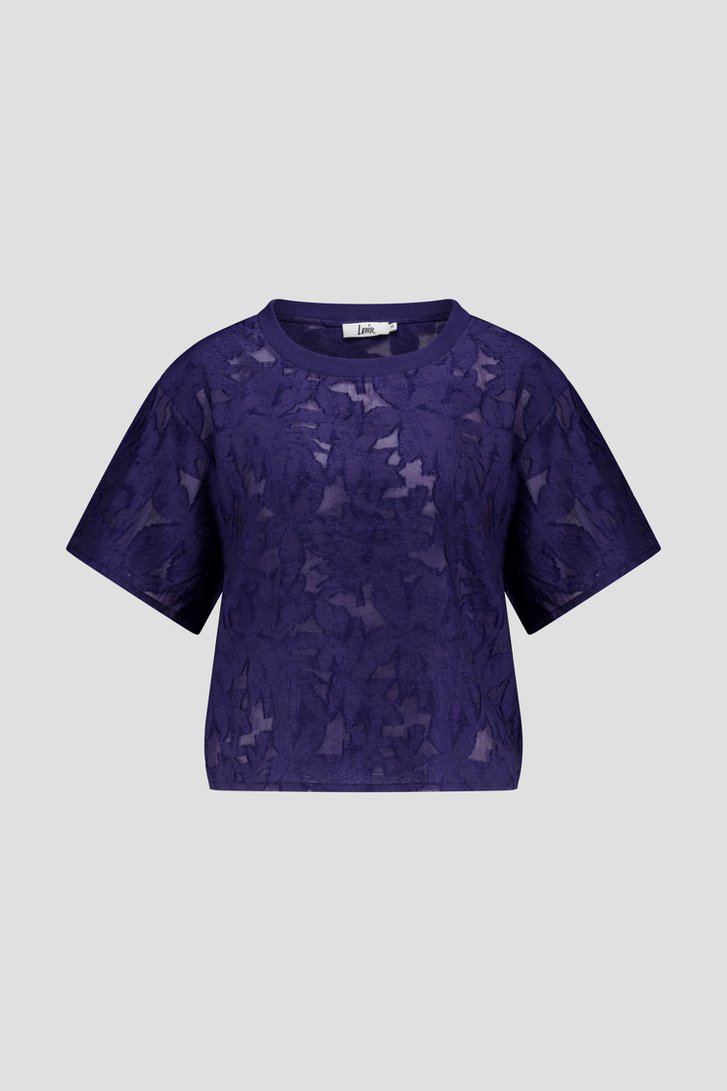 Chemisier bleu foncé en dentelle transparente de Louise pour Femmes