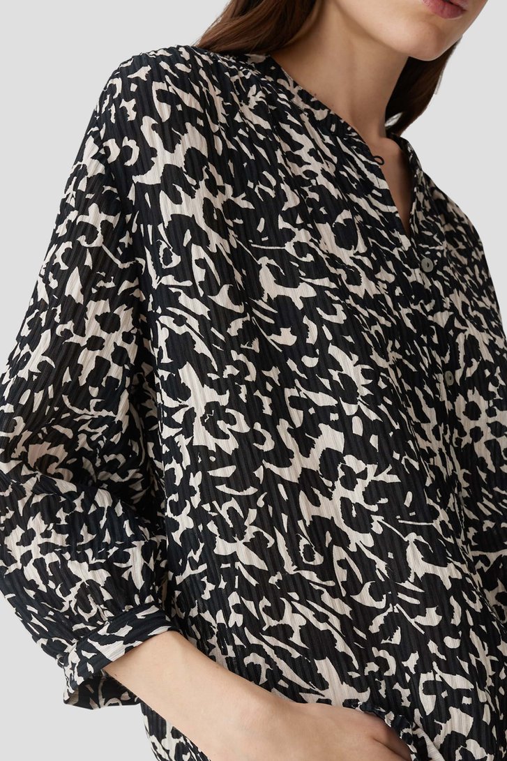 Chemisier noir et beige à manches 3/4 de Opus pour Femmes