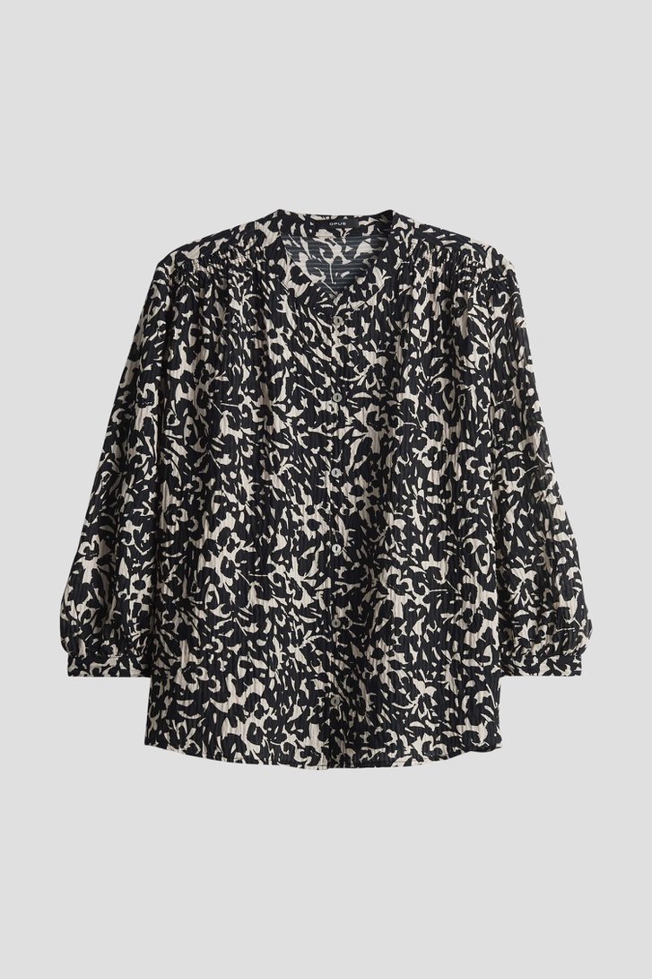 Chemisier noir et beige à manches 3/4 de Opus pour Femmes