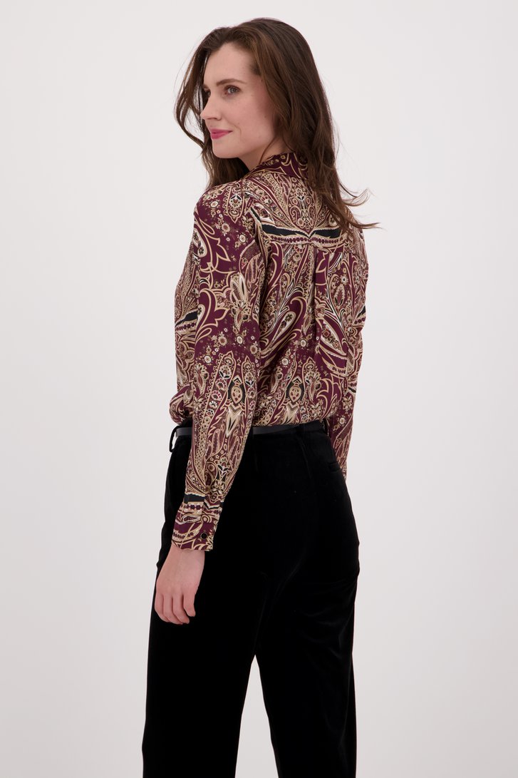 Chemisier violet foncé à motif paisley de D'Auvry pour Femmes