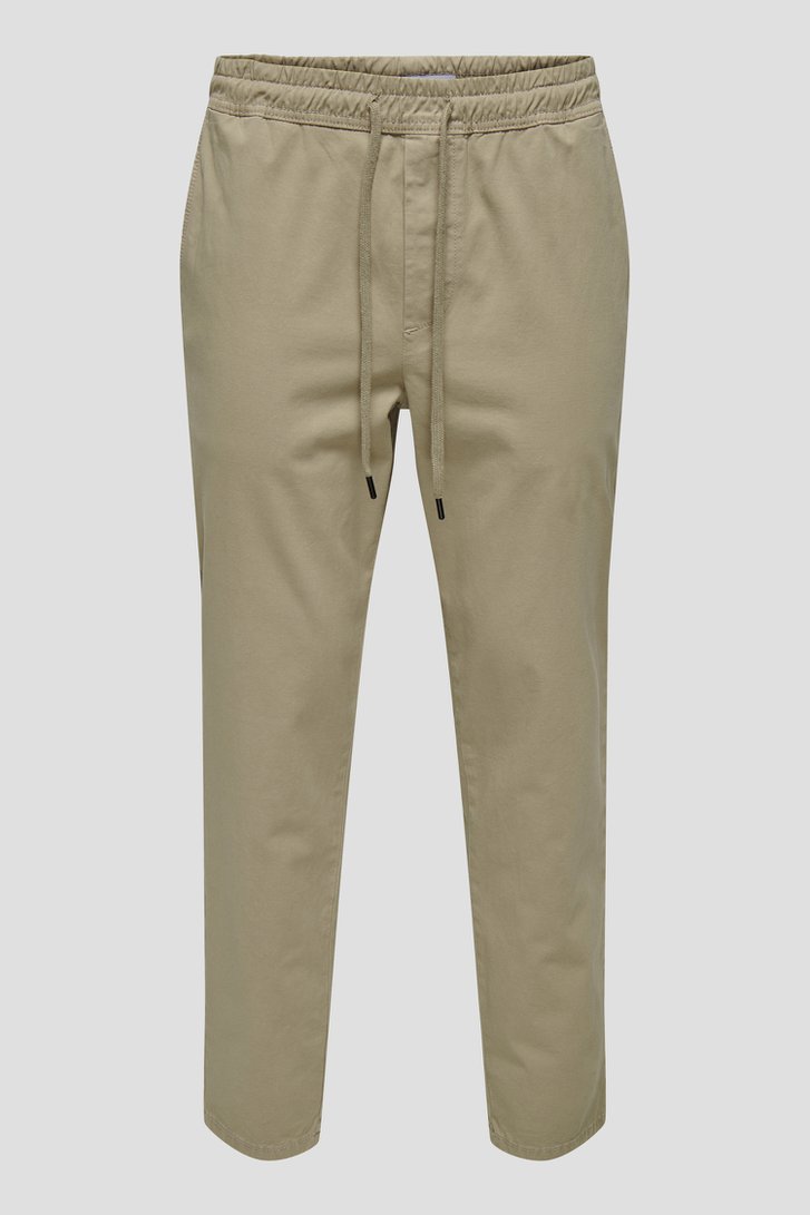 Chino beige avec taille élastique de ONLY & SONS pour Hommes