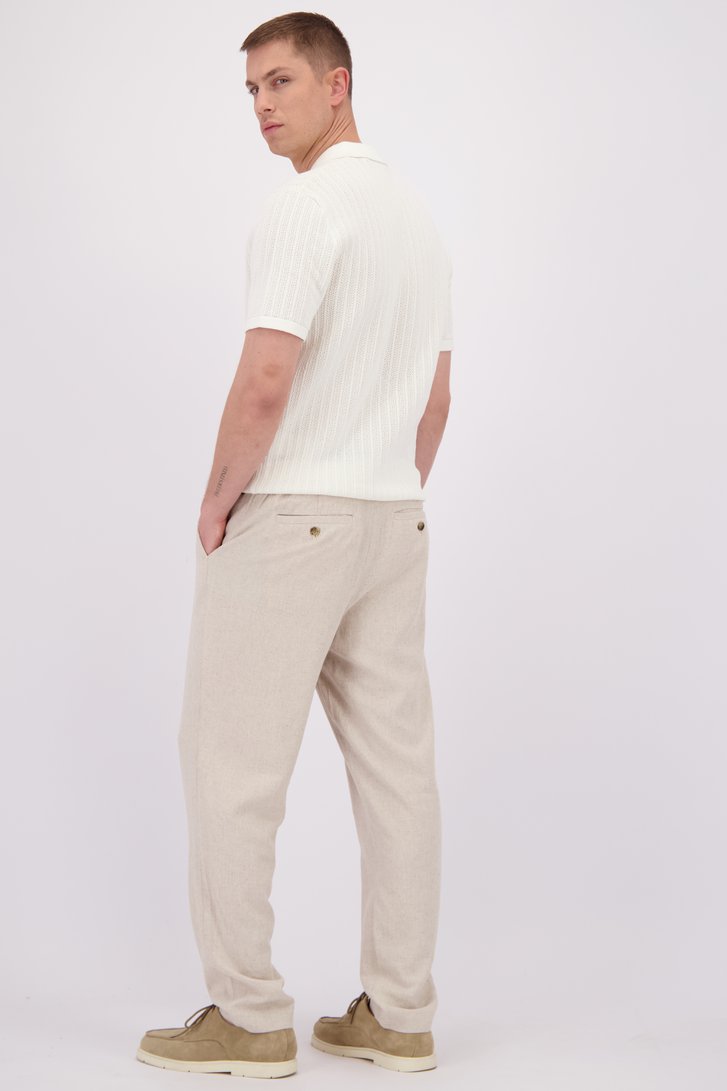Le dos de Chino beige clair avec des touches de lin de Only & Sons pour Hommes