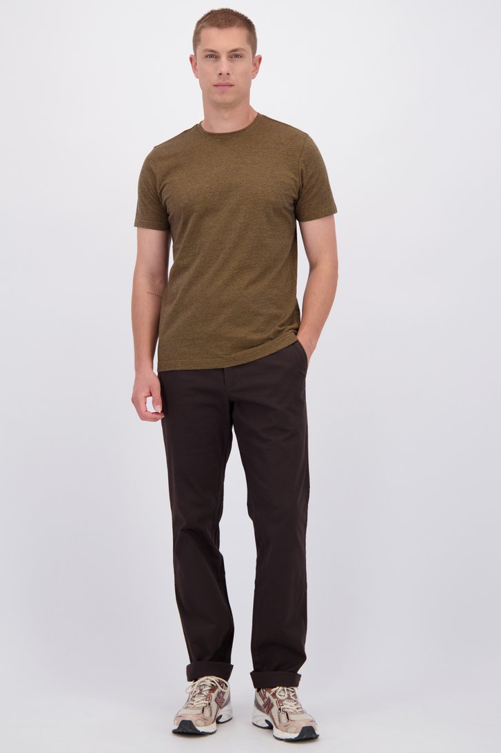 Le devant de Chino brun foncé de Liberty Island pour Hommes