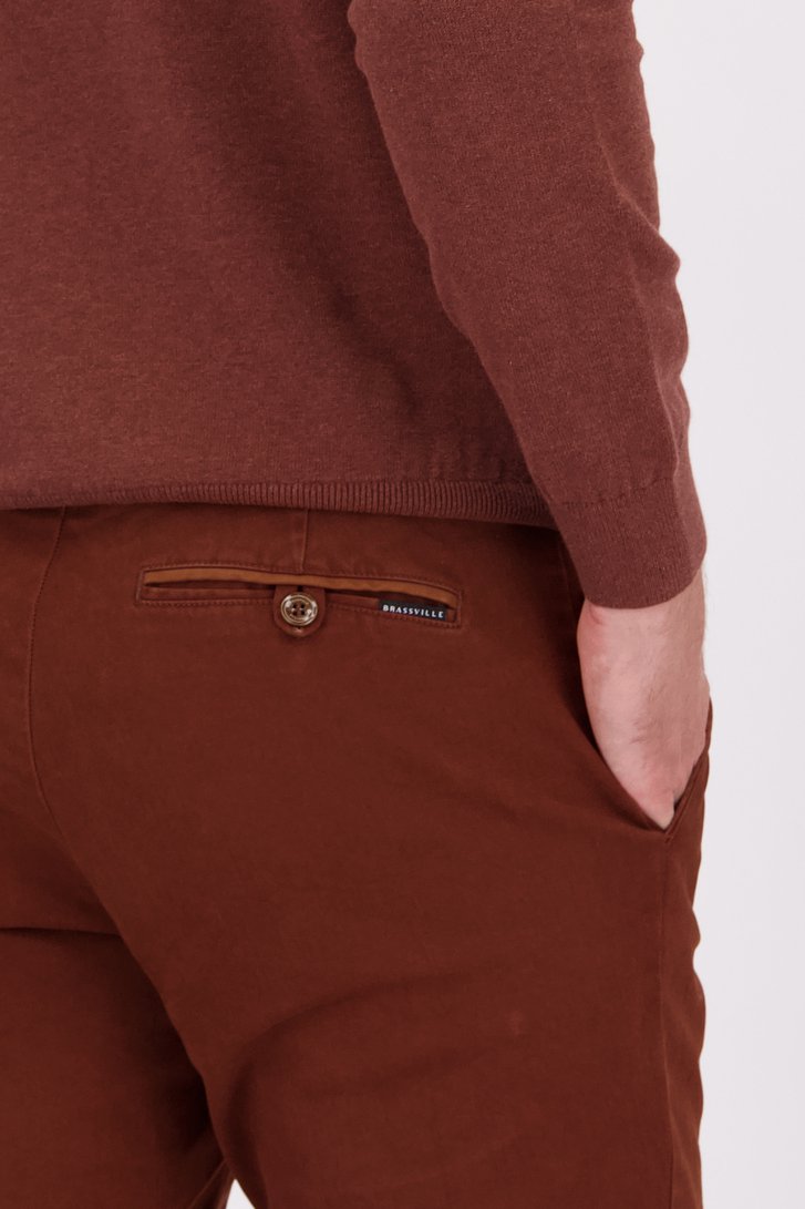 Détail de Chino rouge terracotta – Louisiana – Regular fit de Brassville pour Hommes