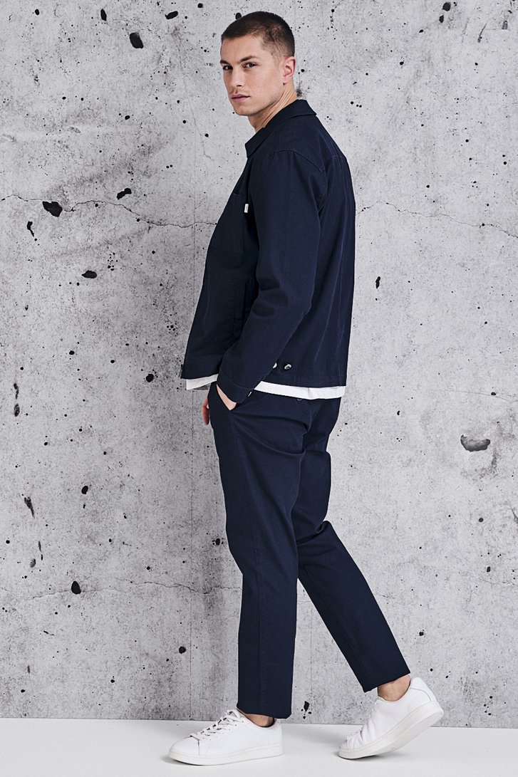 Chino texturé bleu foncé  de Casual Five pour Hommes