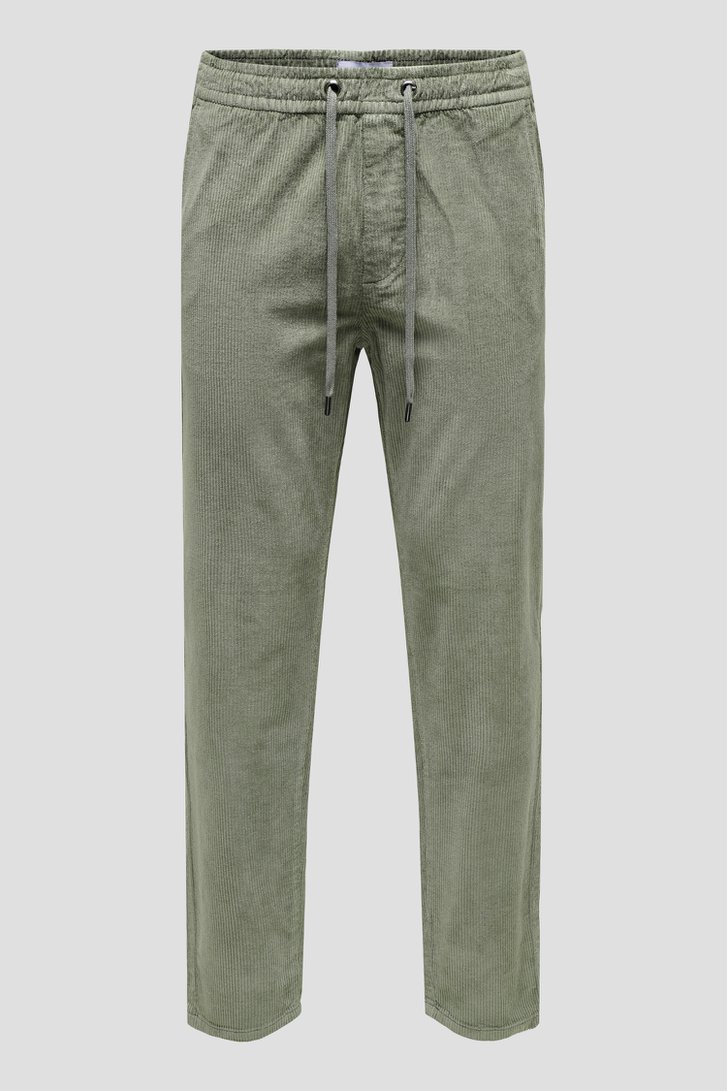 Photo produit 1 de Chino vert velours côtelé – Tapered fit de Only & Sons pour Hommes