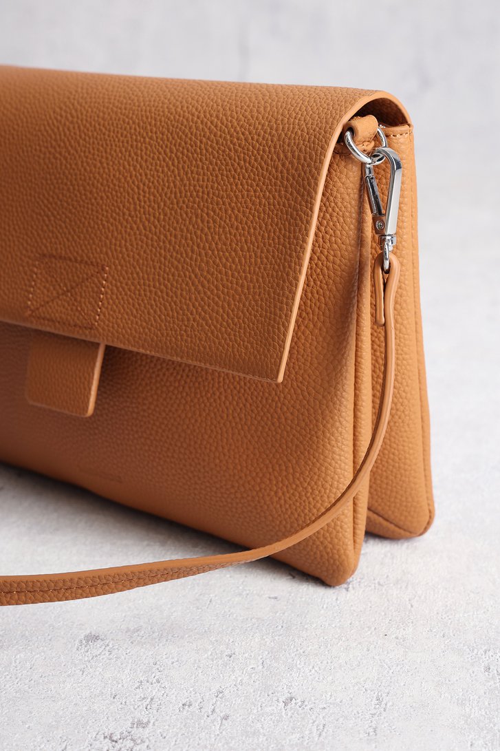 Cognac-bruine handtas met lederlook van Liberty Island voor Dames