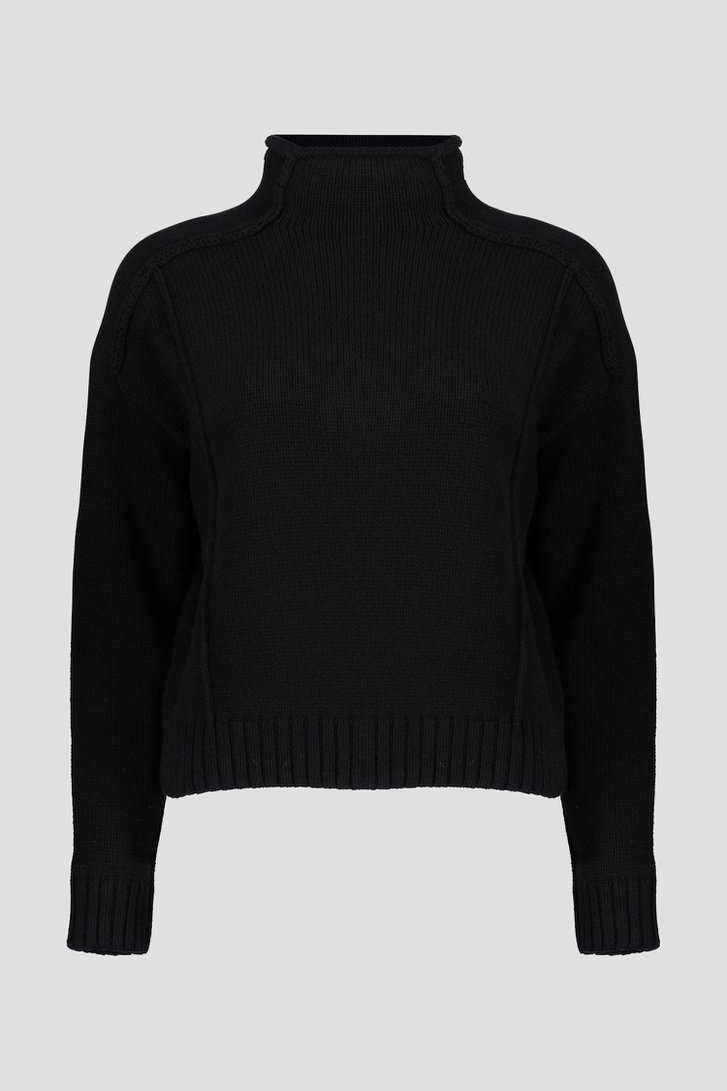 Col roulé en tricot noir de Geisha pour Femmes