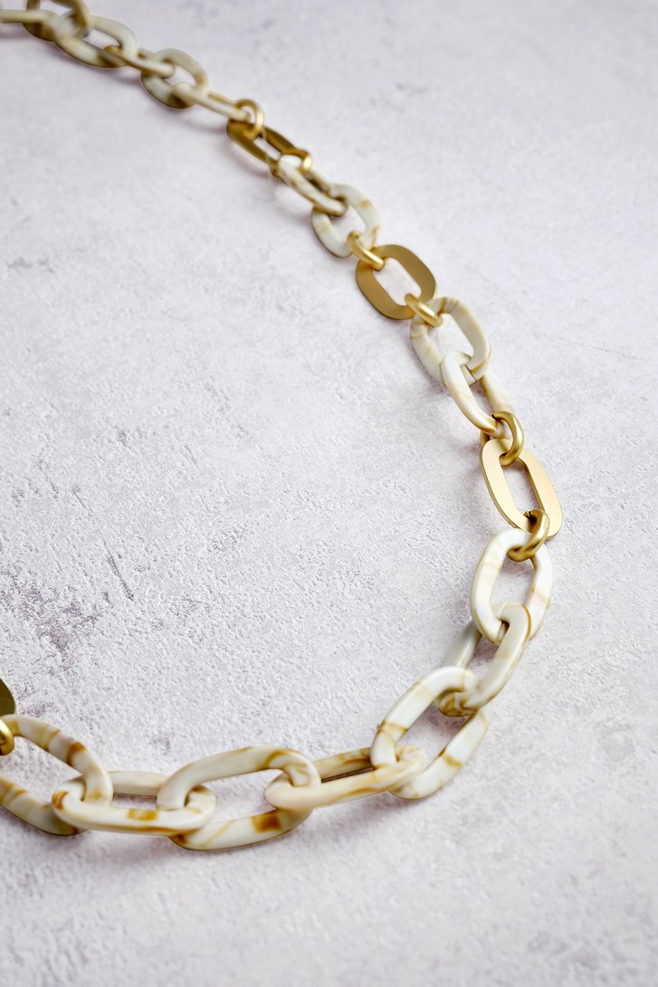 Collier à maillons ecru-brun de Liberty Island pour Femmes