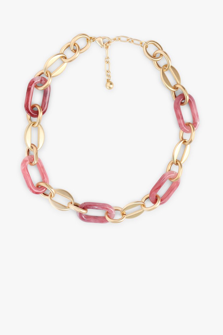 Photo produit 1 de Collier avec des maillons bordeaux et or	 de Liberty Island pour Femmes