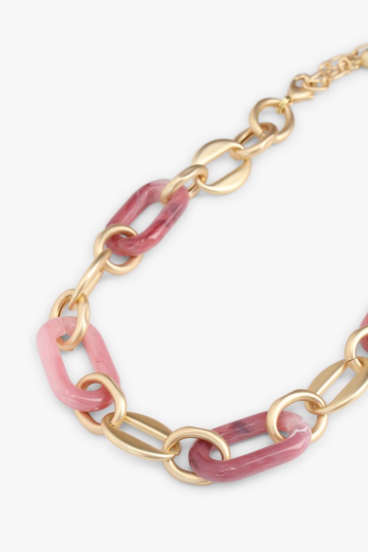 Photo produit 2 de Collier avec des maillons bordeaux et or	 de Liberty Island pour Femmes