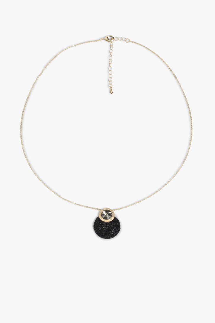 Collier en or fin avec pendentif noir	 de Liberty Island pour Femmes