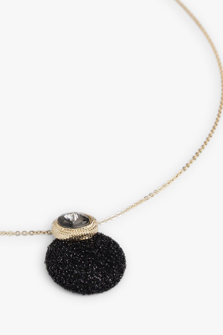 Collier en or fin avec pendentif noir	 de Liberty Island pour Femmes