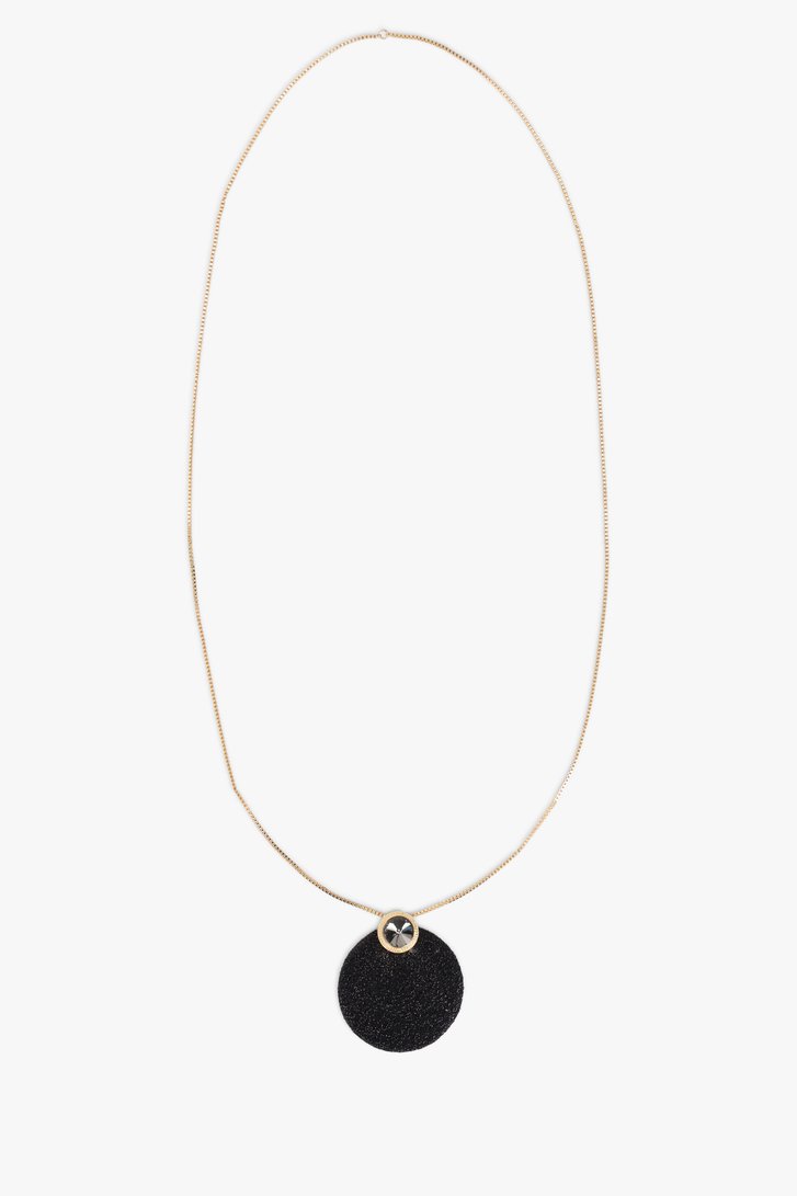 Collier long avec pendentif noir de Liberty Island pour Femmes