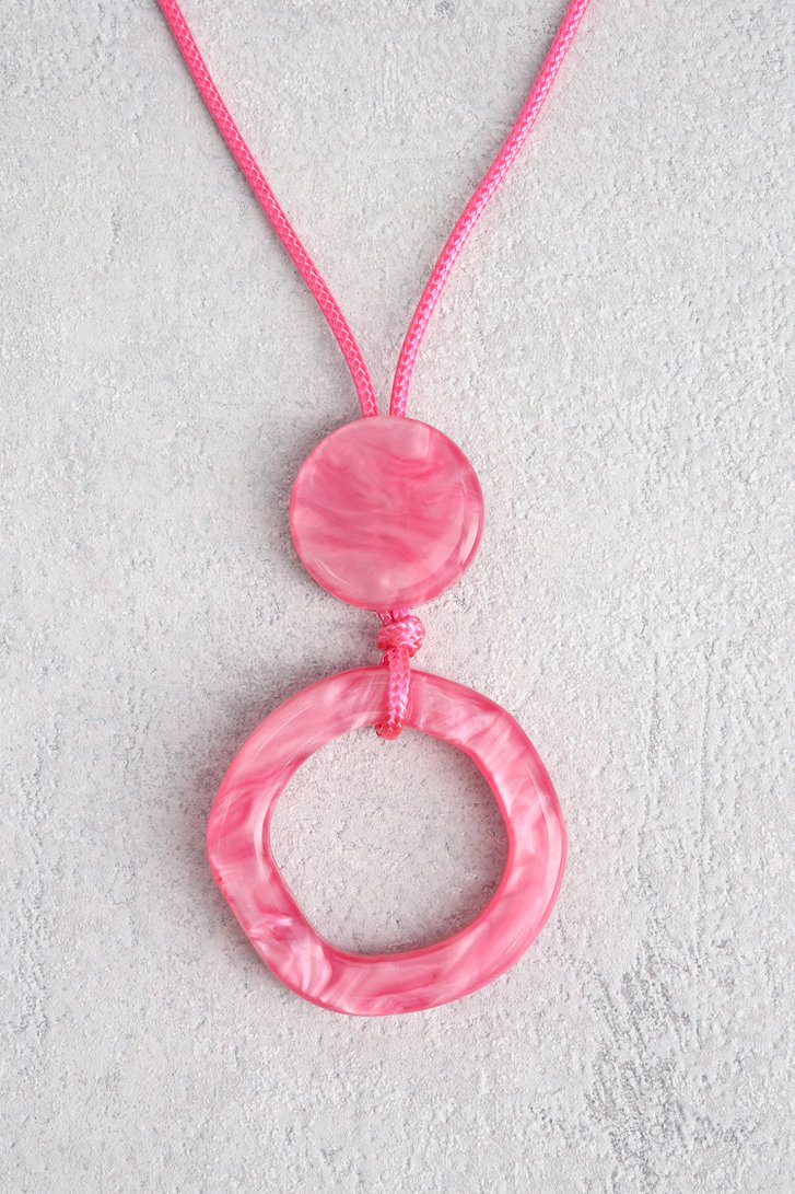 Collier rond fuchsia de Liberty Island pour Femmes