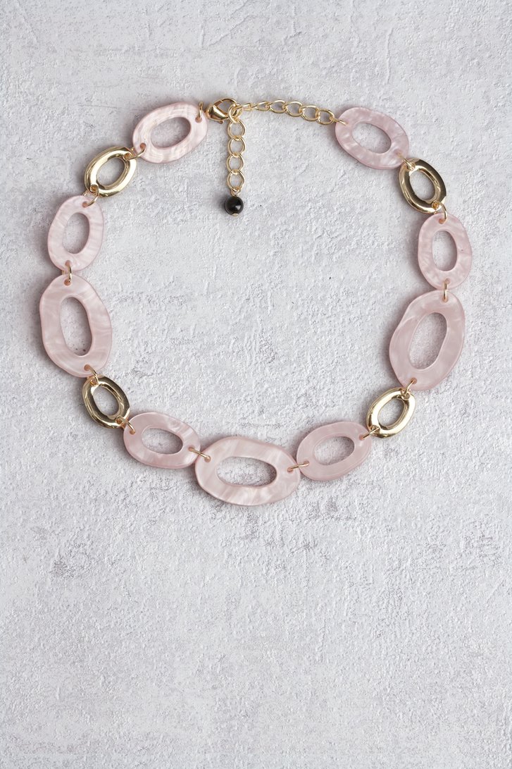 Le devant de Collier rose à anneaux de forme organique de Liberty Island pour Femmes