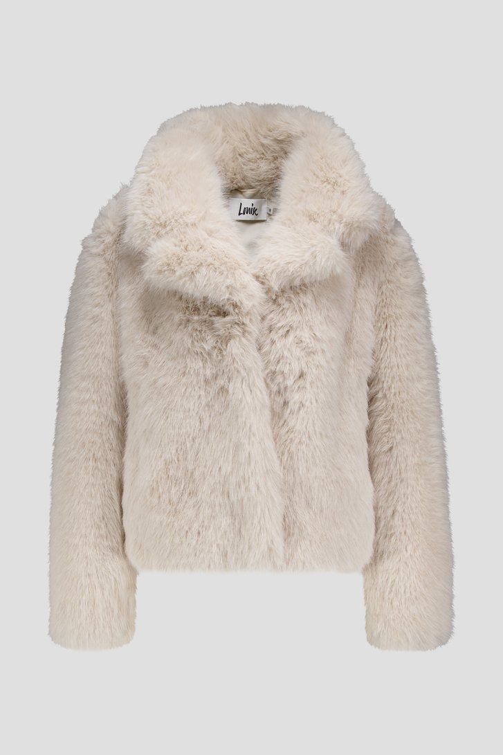 Photo produit 1 de Court manteau beige effet fausse fourrure de Louise pour Femmes