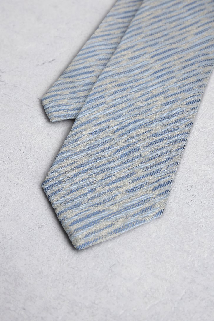 Photo produit 1 de Cravate à motif rayé beige et bleu de Liberty Island pour Hommes