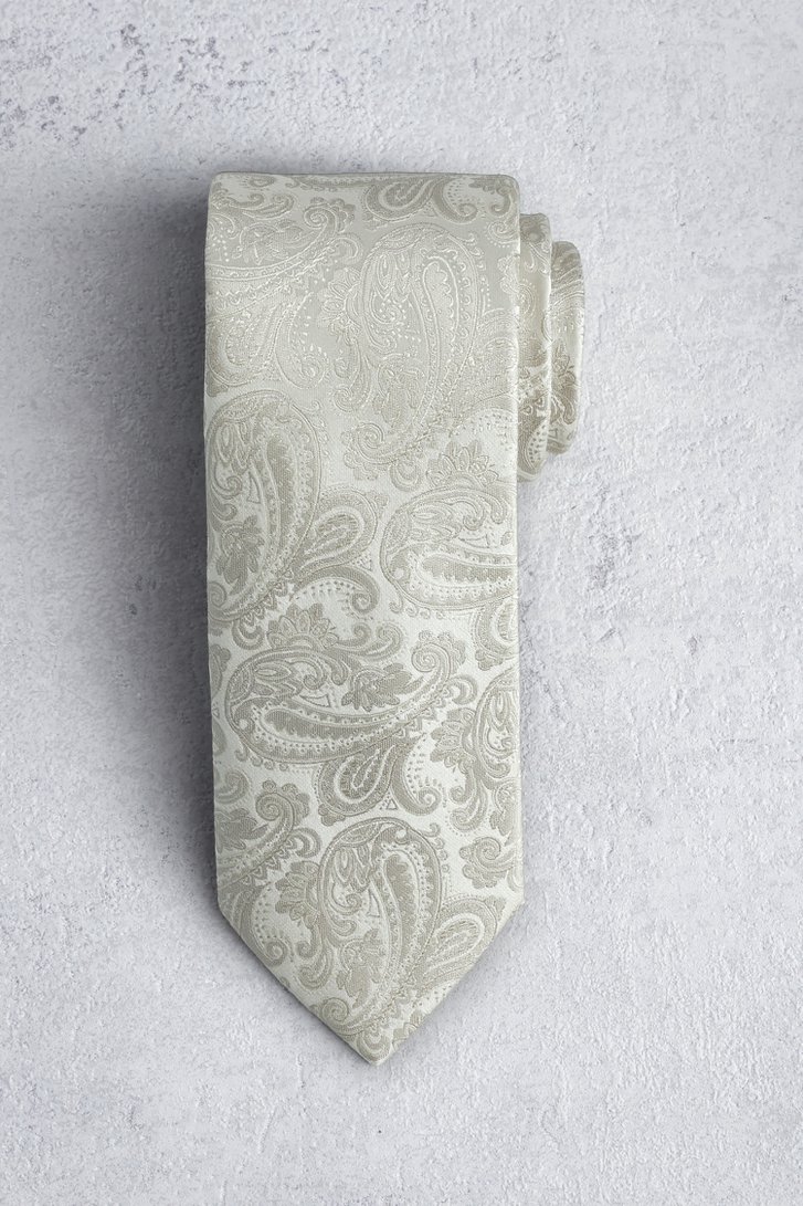 Le devant de Cravate beige à motif cachemire de Liberty Island pour Hommes
