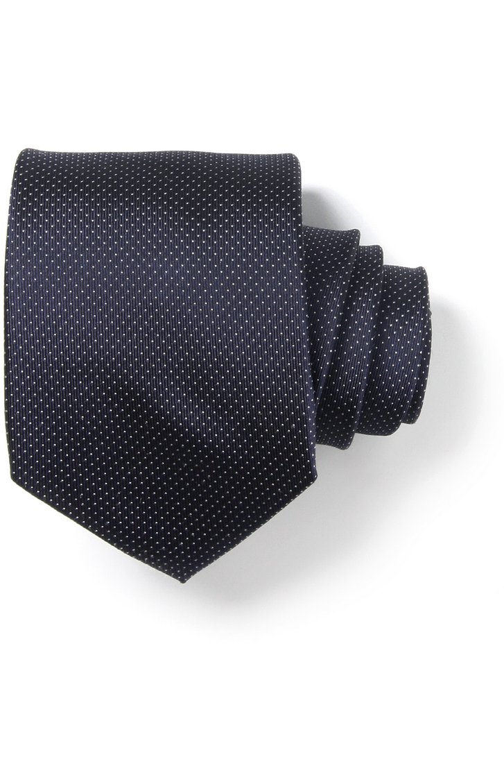 Cravate bleu marine avec fin motif pointillé