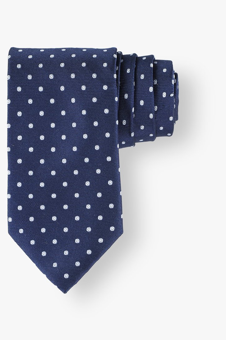 Cravate bleu marine avec imprimé à pois bleu clair