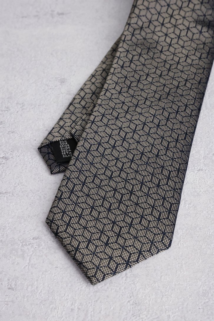 Cravate bleue avec motif hexagonal de Liberty Island pour Hommes