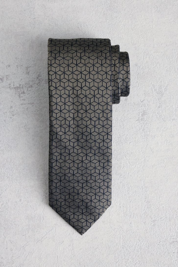 Cravate bleue avec motif hexagonal de Liberty Island pour Hommes