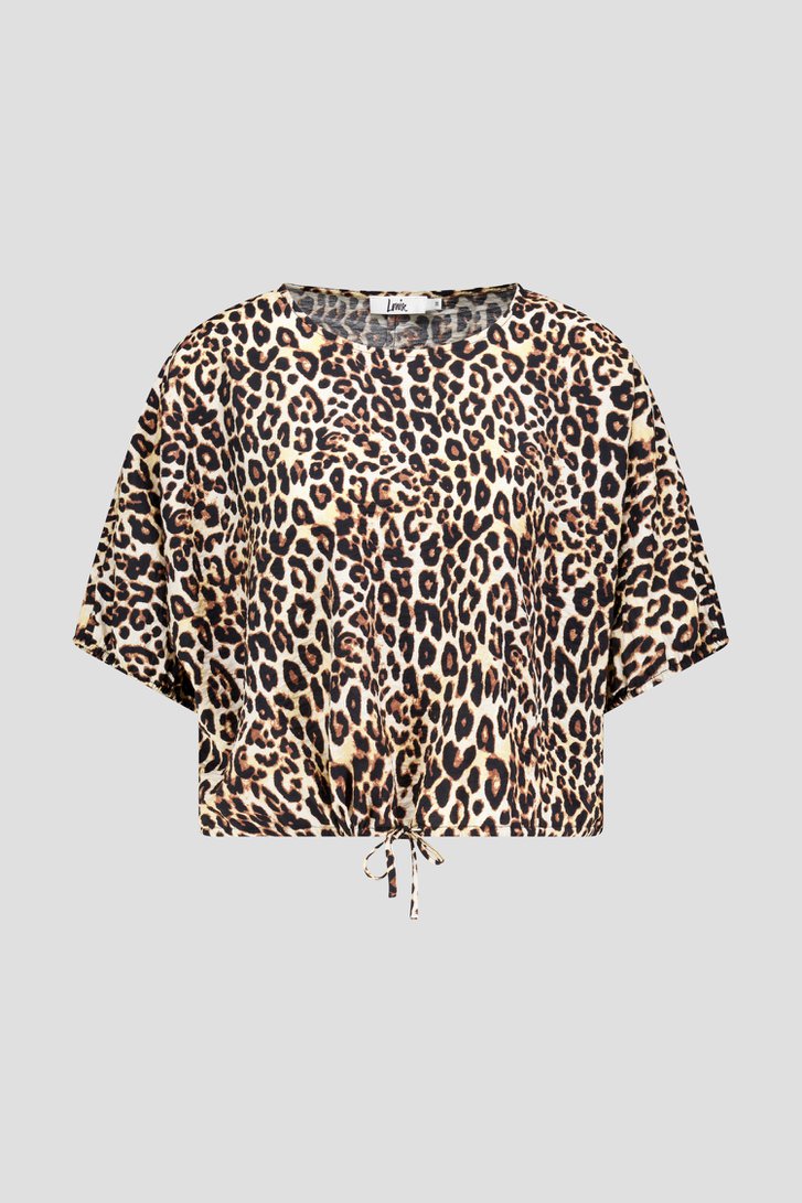 Cropped blouse met animal print van Louise voor Dames