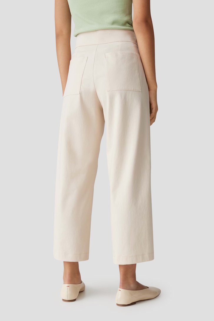 Culotte beige avec plis cousus de Opus pour Femmes