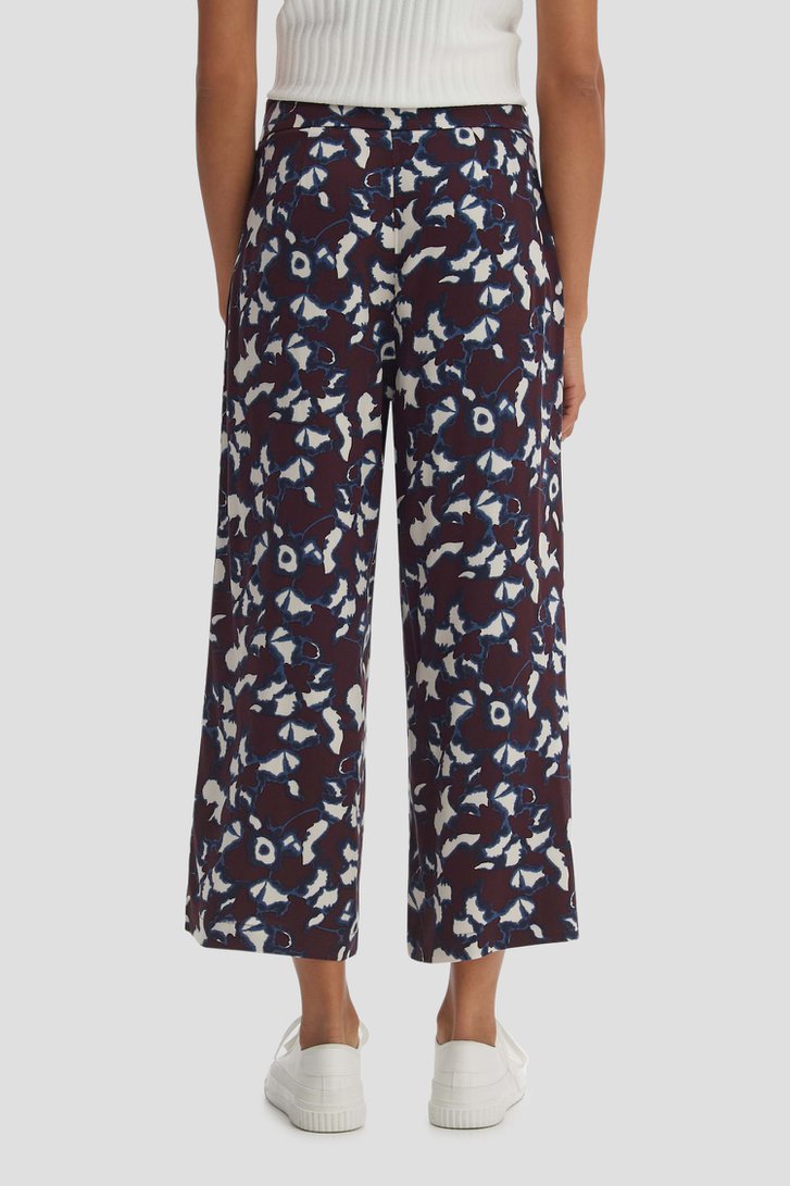 Culotte bordeaux imprimée - longueur 7/8 de Opus pour Femmes