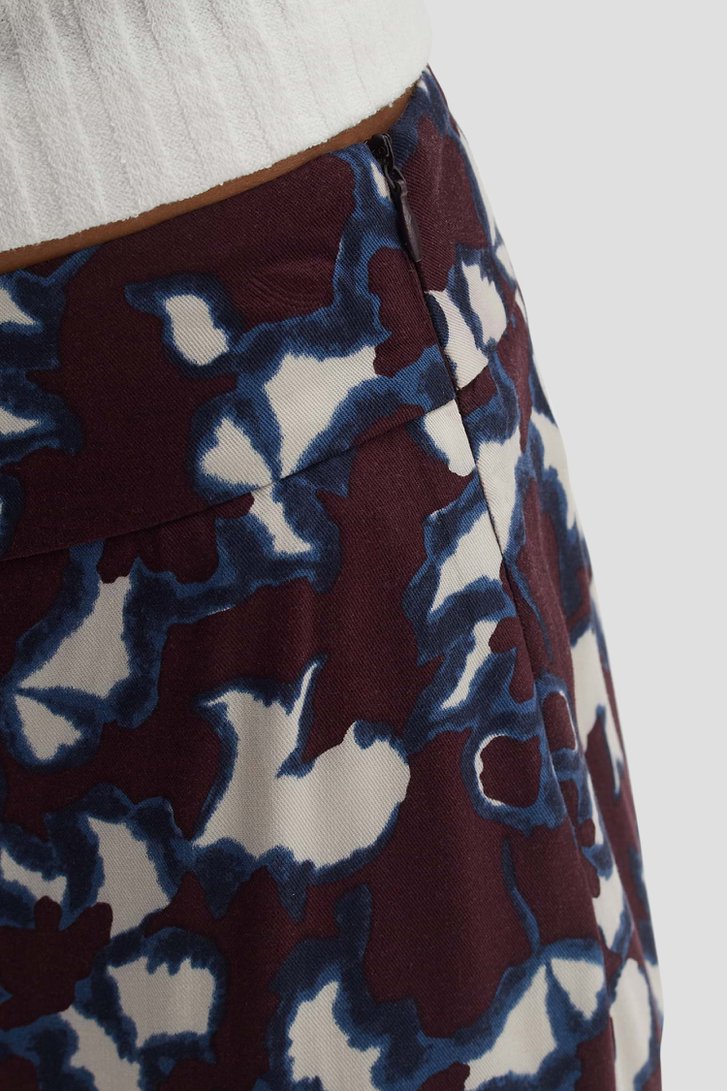Culotte bordeaux imprimée - longueur 7/8 de Opus pour Femmes