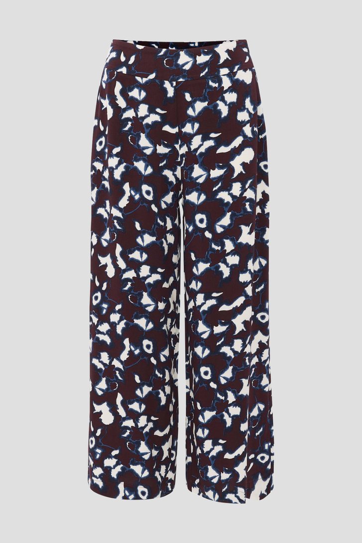 Culotte bordeaux imprimée - longueur 7/8 de Opus pour Femmes