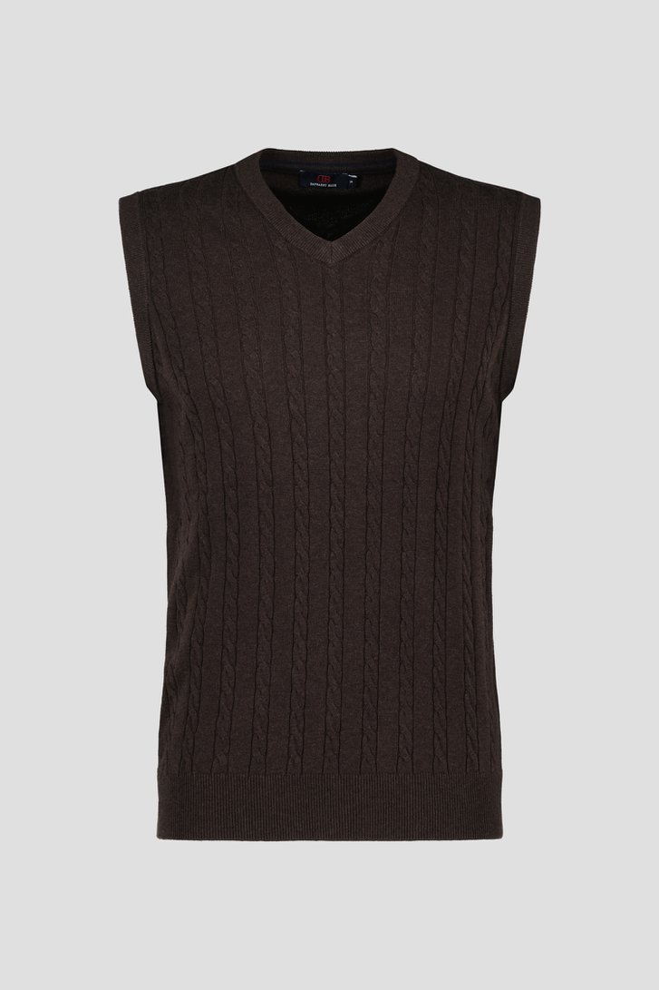 Débardeur marron foncé avec motif câblé de Dansaert Blue pour Hommes