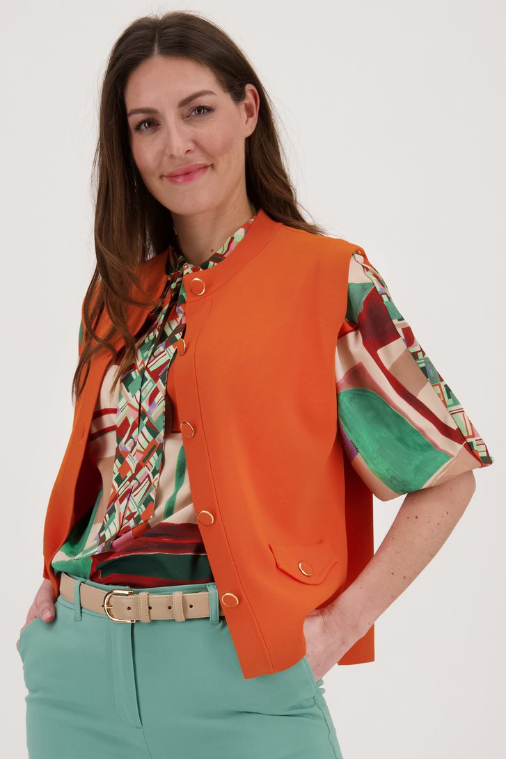 Débardeur orange avec boutons de Claude Arielle pour Femmes