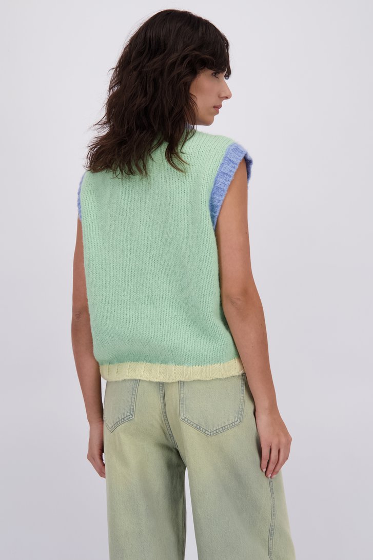 Le dos de Débardeur tricoté multicolore de Pieces pour Femmes