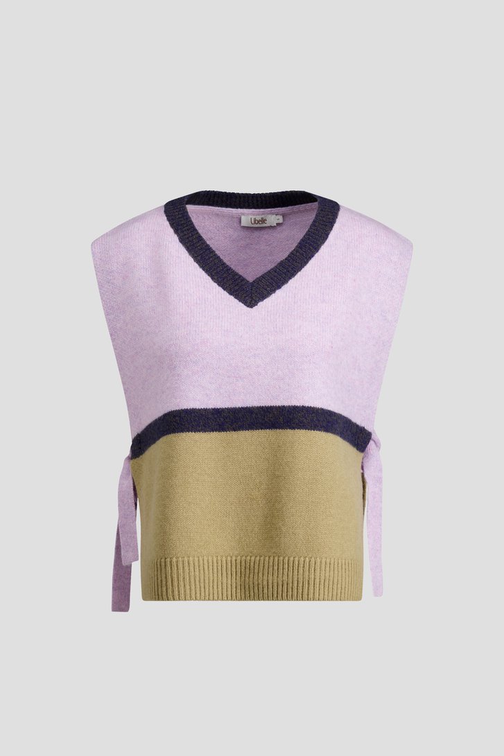 Photo produit 1 de Débardeur violet et beige à col en V de Libelle pour Femmes