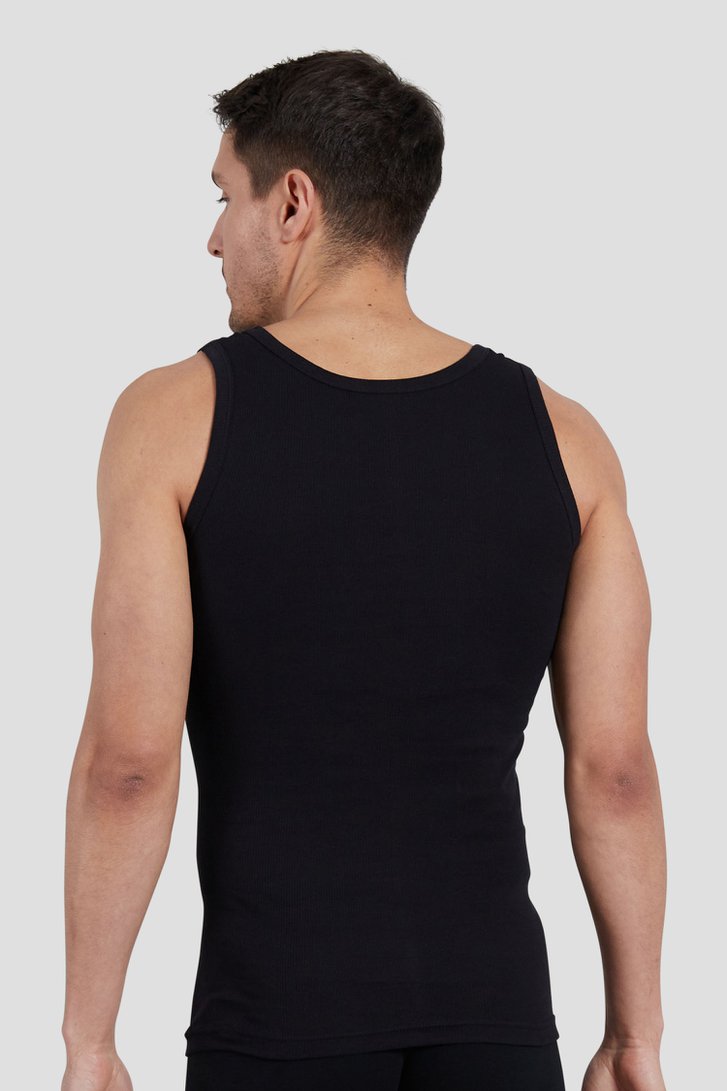 Débardeurs noirs côtelés - Set de 2 de Tom Tailor pour Hommes