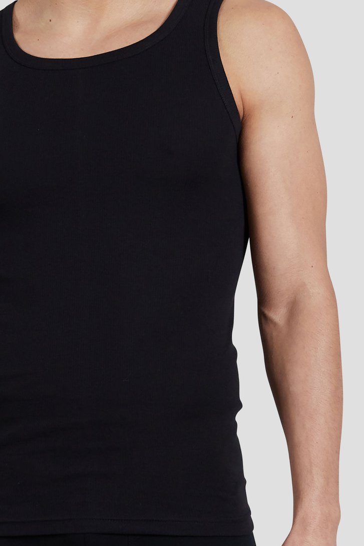 Débardeurs noirs côtelés - Set de 2 de Tom Tailor pour Hommes