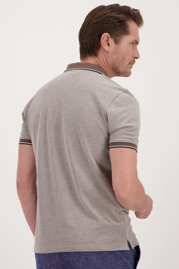Donkerbeige polo met korte rits van Dansaert Blue voor Heren